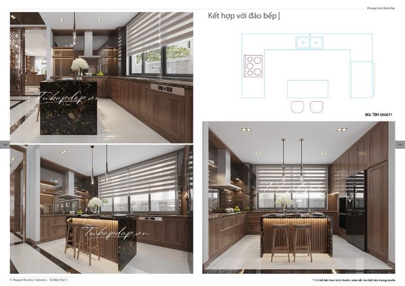 Thiết kế phòng bếp nhà phố hiện đại